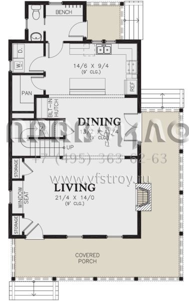 Проект трехэтажного дома без гаража в стиле Ранчо S5-206 (2559-00911)