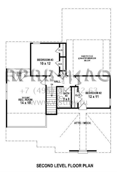 Проект двухэтажного дома с гаражом на две машины в стиле Ранчо S5-149 (053-00467)