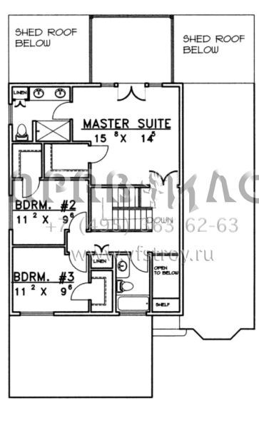 Проект двухэтажного дома с гаражом на две машины в стиле Ранчо S5-239 (039-00326)