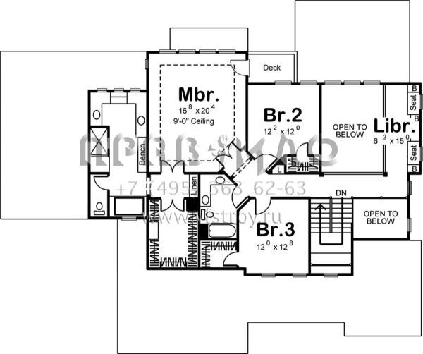 Проект двухэтажного дома с гаражом на две машины в американском стиле S5-289 (963-00234)