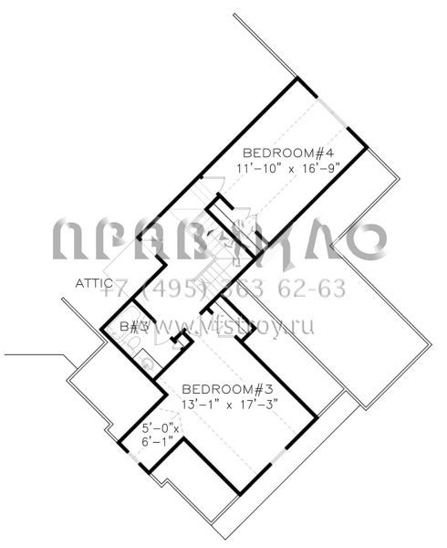 Проект двухэтажного дома с гаражом на три и более машин в американском стиле S5-301 (699-00107)
