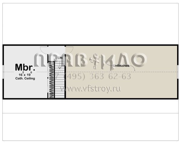 Проект двухэтажного дома с гаражом на три и более машин в стиле Ранчо S5-125 (963-00385)