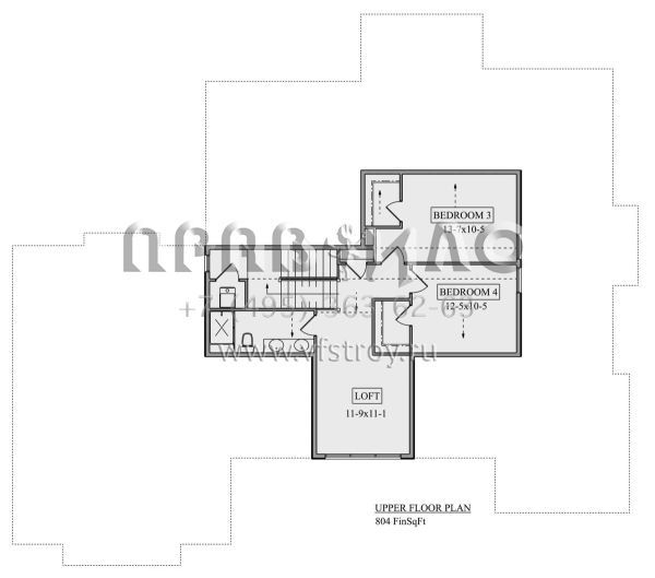 Проект двухэтажного дома с гаражом на три и более машин в современном стиле S5-270 (5631-00209)