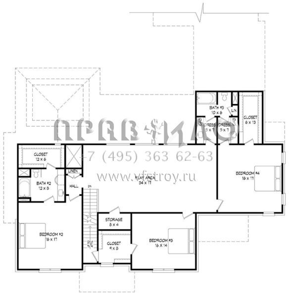 Проект двухэтажного дома с гаражом на три и более машин в английском стиле S5-477 (940-00066)