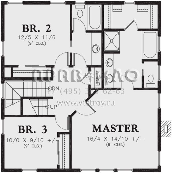 Проект трехэтажного дома без гаража в американском стиле S5-253 (2559-00909)