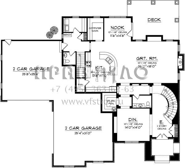 Проект двухэтажного дома с гаражом на три и более машин в скандинавском стиле S5-336 (1020-00216)