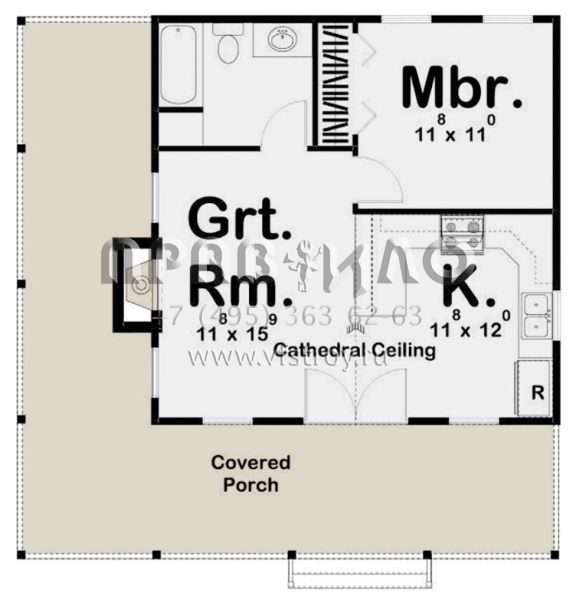 Проект одноэтажного дома без гаража в современном стиле S5-54 (963-00203)