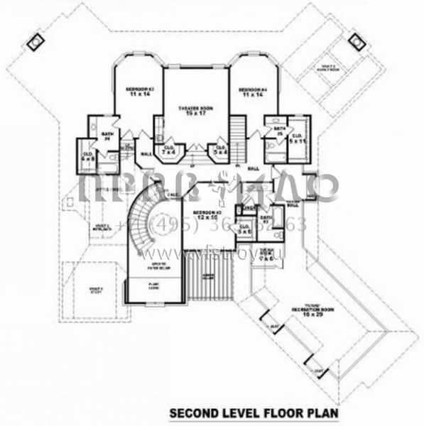 Проект трехэтажного дома с гаражом на три и более машин в английском стиле S5-473 (053-02201)