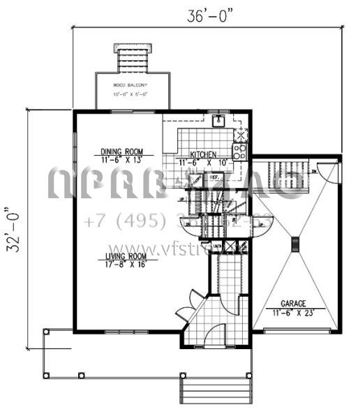 Проект двухэтажного дома с гаражом на одну машину в английском стиле S5-160 (1785-00174)
