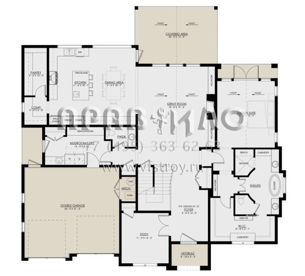 Проект двухэтажного дома с гаражом на две машины в английском стиле S5-316 (8937-00003)