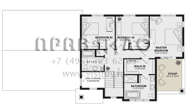 Проект двухэтажного дома с гаражом на две машины в современном стиле S5-294 (034-01358)