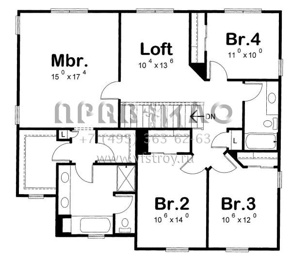 Проект двухэтажного дома с гаражом на две машины в английском стиле S5-214 (402-00932)