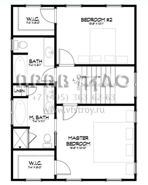 Проект двухэтажного дома без гаража в американском стиле S5-126 (5738-00008)