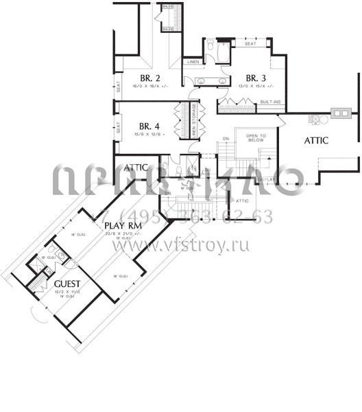 Проект двухэтажного дома с гаражом на три и более машин в американском стиле S5-548 (2559-00791)
