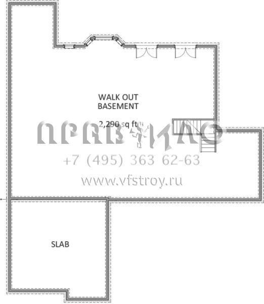 Проект двухэтажного дома с гаражом на две машины в стиле Ранчо S5-344 (6849-00033)