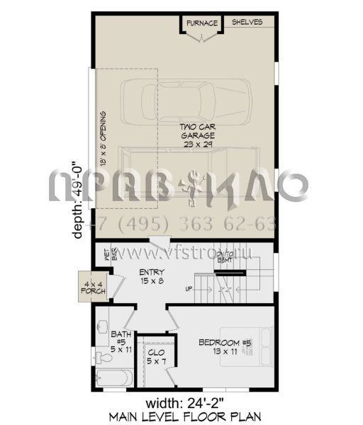 Проект трехэтажного дома с гаражом на две машины в современном стиле S5-218 (940-00909)