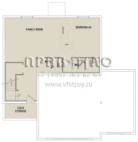 Проект двухэтажного дома с гаражом на три и более машин в стиле Ранчо S5-194 (8768-00120)