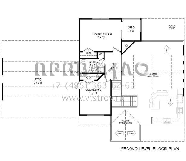 Проект двухэтажного дома с гаражом на две машины в стиле Шале S5-172 (940-00153)