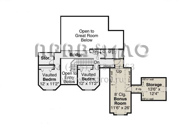 Проект двухэтажного дома с гаражом на три и более машин в стиле Ранчо S5-251 (035-01038)