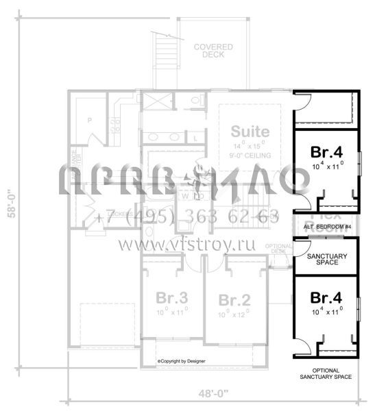 Проект двухэтажного дома с гаражом на три и более машин в американском стиле S5-220 (402-01725)