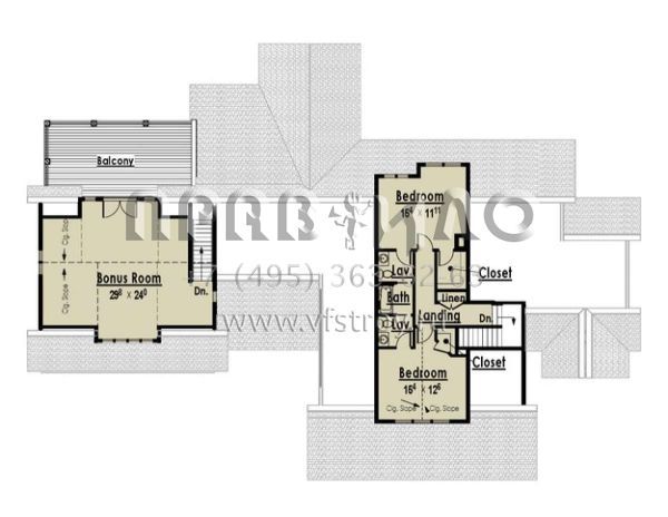 Проект двухэтажного дома с гаражом на три и более машин в американском стиле S5-282 (7806-00005)