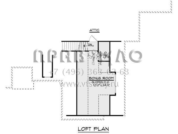 Проект двухэтажного дома с гаражом на три и более машин в стиле Ранчо S5-268 (5032-00163)