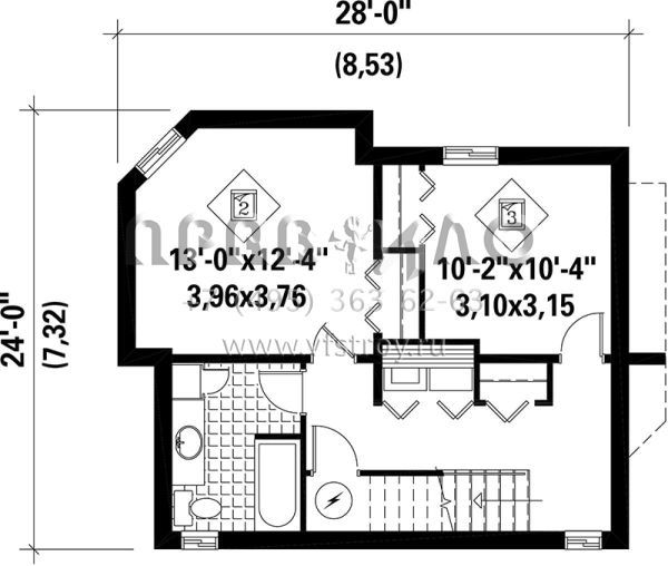 Проект двухэтажного дома без гаража в современном стиле S5-155 (6146-00076)