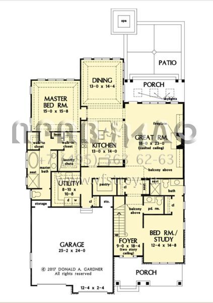 Проект двухэтажного дома с гаражом на две машины в американском стиле S5-311 (2865-00325)