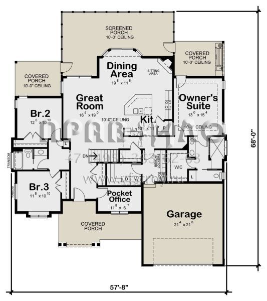 Проект одноэтажного дома с гаражом на две машины в современном стиле S5-179 (402-01627)