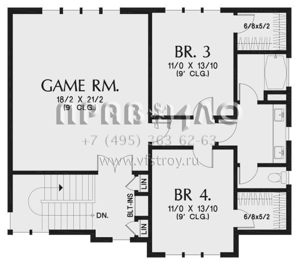 Проект двухэтажного дома с гаражом на три и более машин в современном стиле S5-321 (2559-00980)