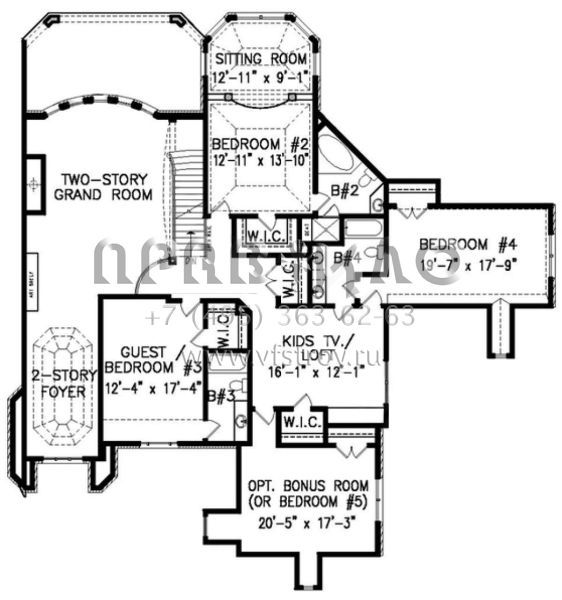 Проект двухэтажного дома с гаражом на три и более машин в английском стиле S5-459 (699-00063)