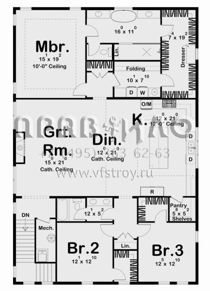 Проект двухэтажного дома с гаражом на три и более машин в стиле БарнХаус S5-239 (963-00802)
