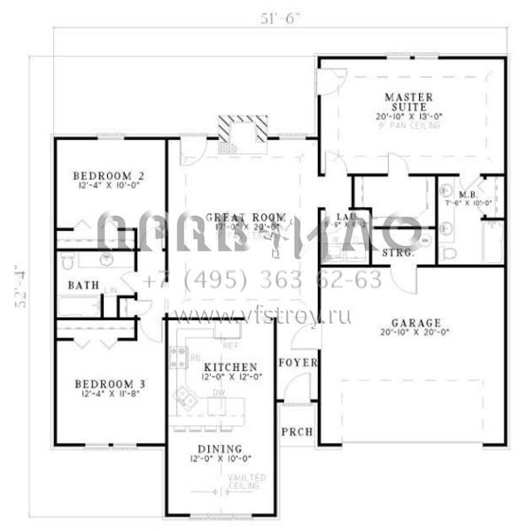 Проект одноэтажного дома с гаражом на две машины в английском стиле S5-156 (110-00055)