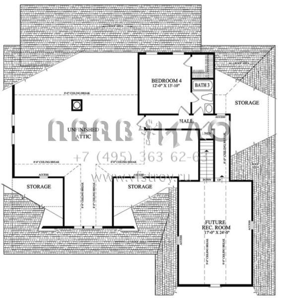 Проект одноэтажного дома с гаражом на две машины в стиле Ранчо S5-187 (7922-00045)