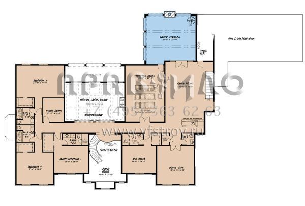 Проект двухэтажного дома с гаражом на три и более машин в современном стиле S5-1000 (8318-00262)