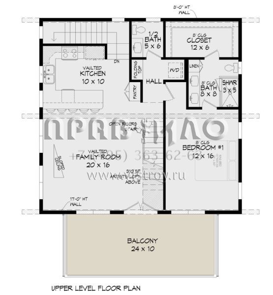 Проект трехэтажного дома с гаражом на две машины в современном стиле S5-155 (940-00488)