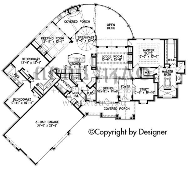 Проект одноэтажного дома с гаражом на три и более машин в американском стиле S5-243 (699-00088)