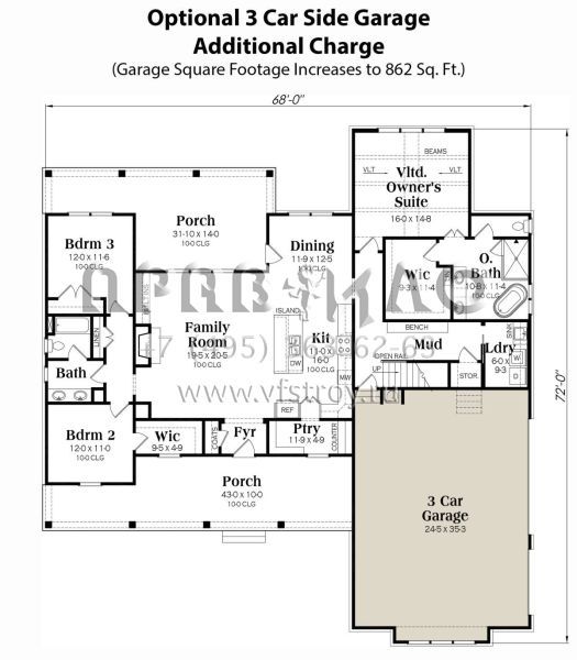 Проект одноэтажного дома с гаражом на две машины в современном стиле S5-203 (009-00370)