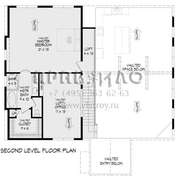 Проект двухэтажного дома с гаражом на две машины в стиле Шале S5-263 (940-00610)