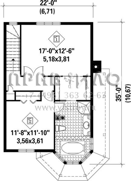 Проект двухэтажного дома без гаража в английском стиле S5-133 (6146-00116)