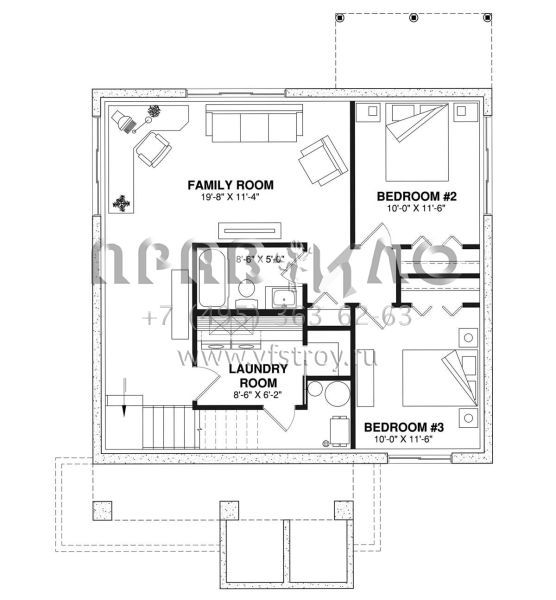 Проект одноэтажного дома без гаража в скандинавском стиле S5-178 (034-01206)