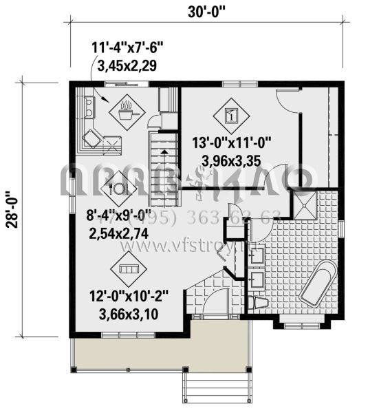 Проект одноэтажного дома без гаража в современном стиле S5-75 (6146-00443)