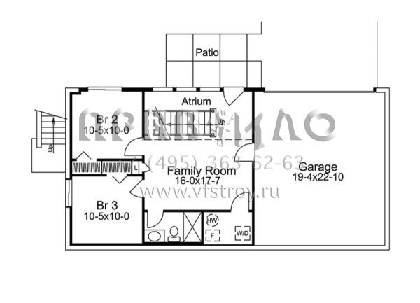 Проект одноэтажного дома с гаражом на две машины в стиле Ранчо S5-156 (5633-00261)