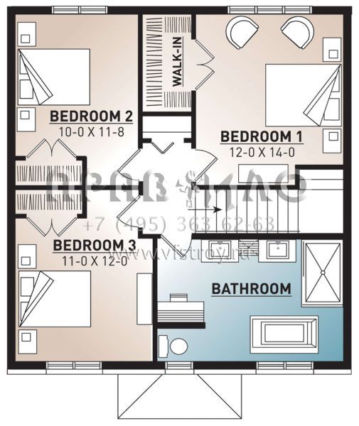 Проект двухэтажного дома без гаража в стиле Особняк S5-156 (034-01130)
