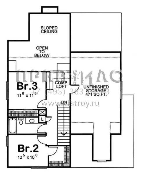 Проект двухэтажного дома с гаражом на две машины в стиле Ранчо S5-177 (402-00889)