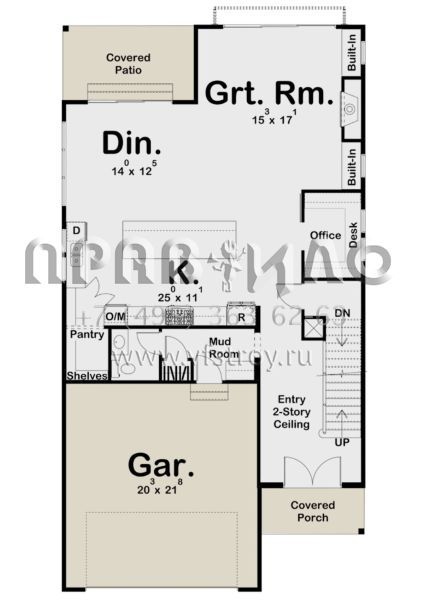 Проект двухэтажного дома с гаражом на две машины в современном стиле S5-254 (963-00426)