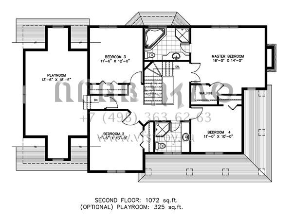 Проект двухэтажного дома с гаражом на одну машину в стиле Ранчо S5-218 (1785-00109)