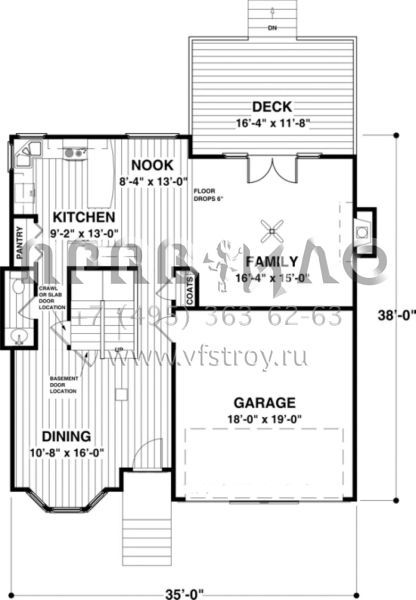 Проект трехэтажного дома с гаражом на две машины в английском стиле S5-170 (036-00060)