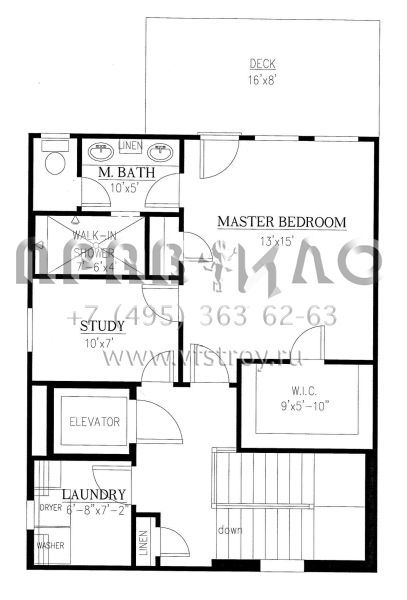 Проект двухэтажного дома с гаражом на две машины в стиле Ранчо S5-182 (286-00080)