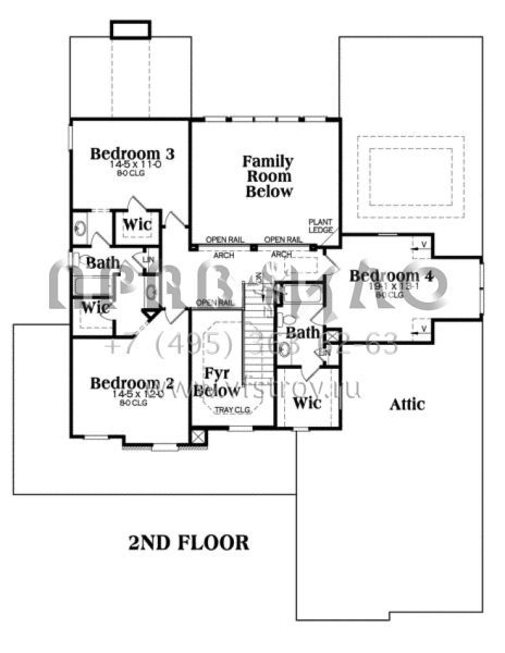 Проект двухэтажного дома с гаражом на две машины в стиле Ранчо S5-308 (009-00066)